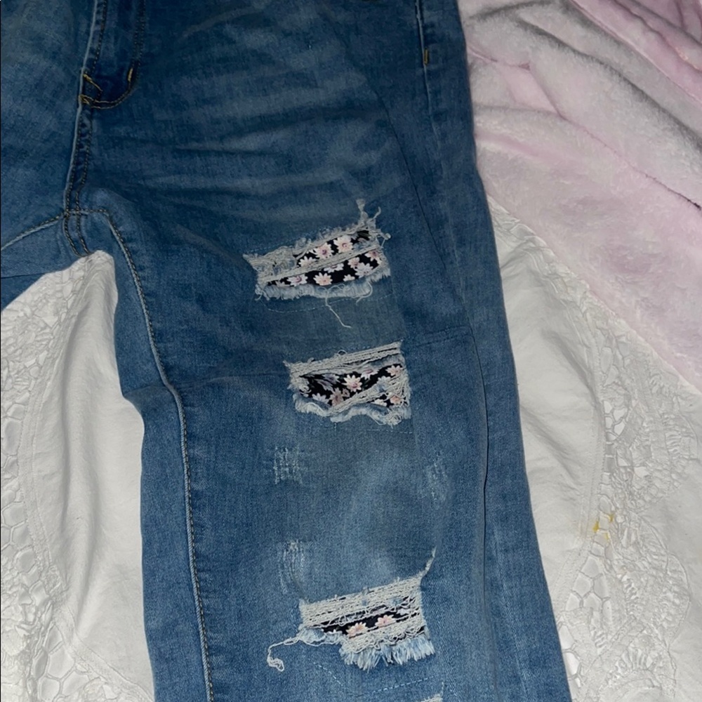 Sale today! Distressed Blue Jeans - Picture 4 of 12